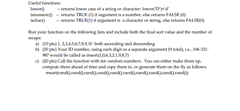 variable number of input values and returns the sorted values as an