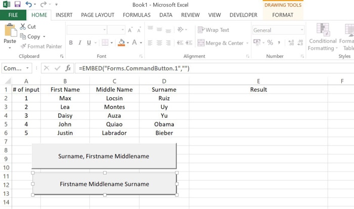  Create a program that will get 3 set of strings (firstname,