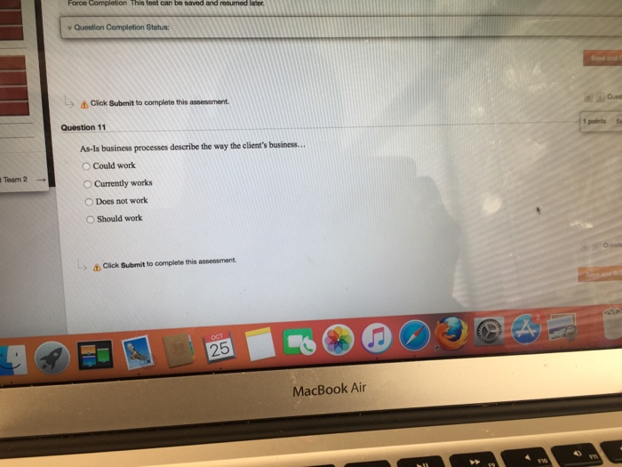  This test can be saved and resurned later v Question Completion