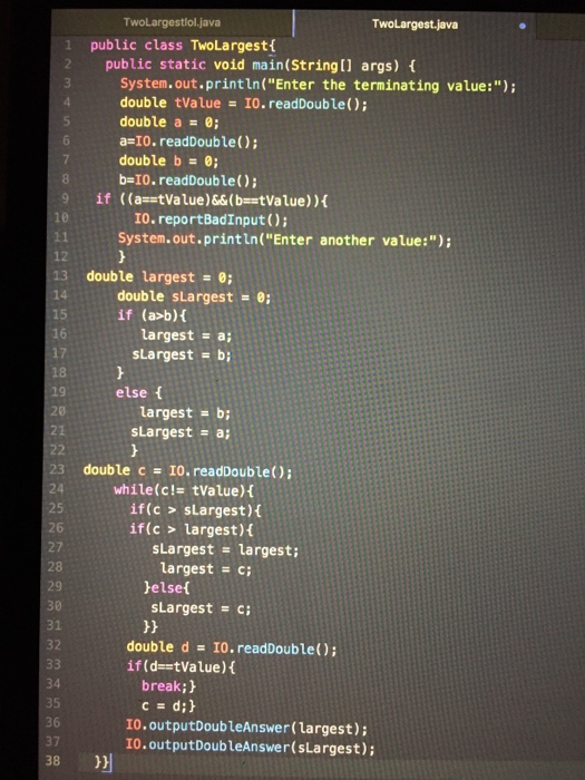 case: [2,3,2,2,3,2]: 2 - terminating value 3 - the first input 2