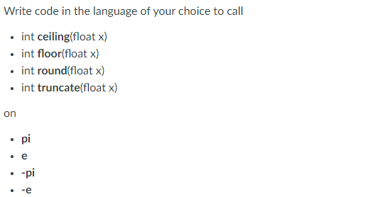 In help for rounding functions. Python would be perfect. If you could