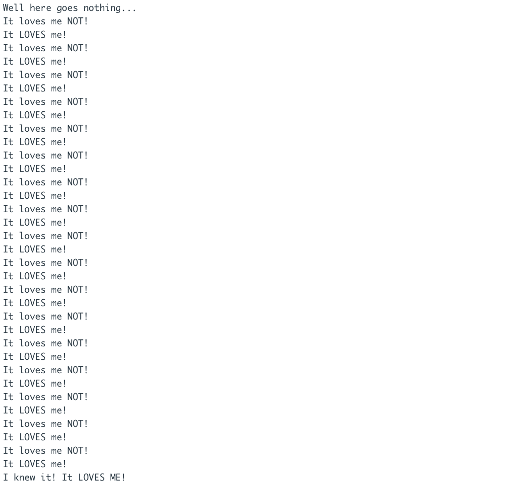 How would I go about coding a program that picks petals off