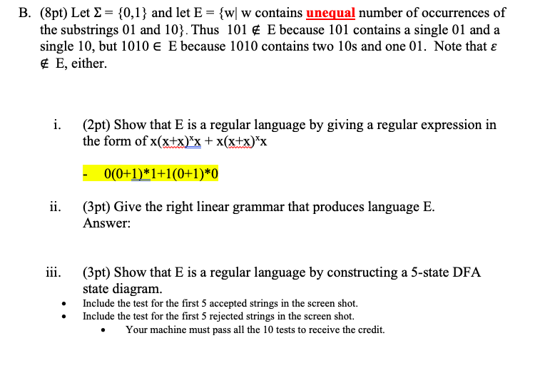 PLease help to do B ii and B iii B. (8pt) Let