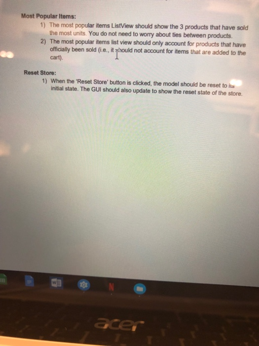 will build a graphical user interface to attach to the electronic store