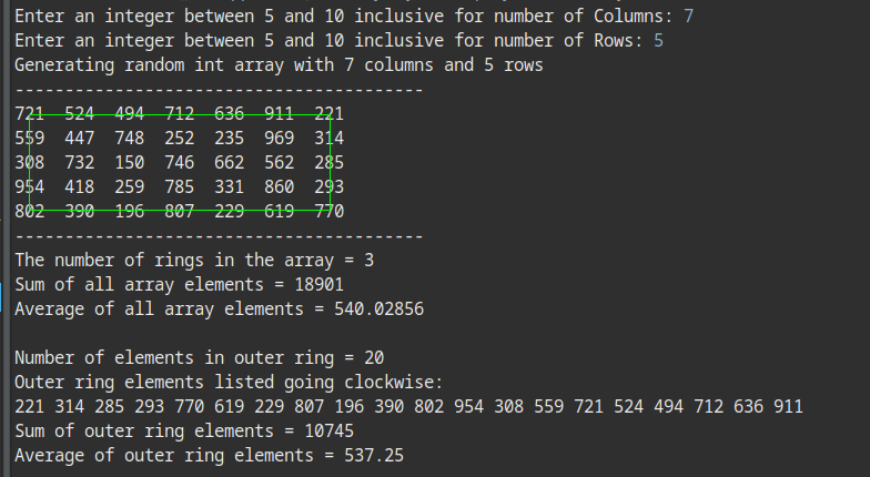 I need to print a Java 2D array with input from user