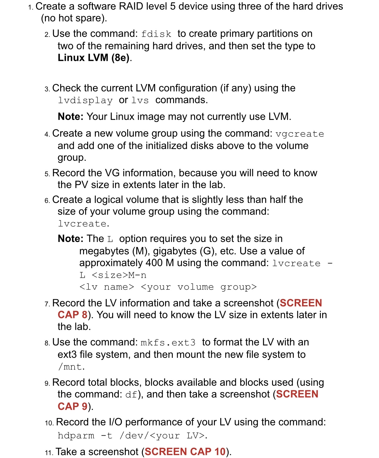  Create a software RAID level 5 device using three of the
