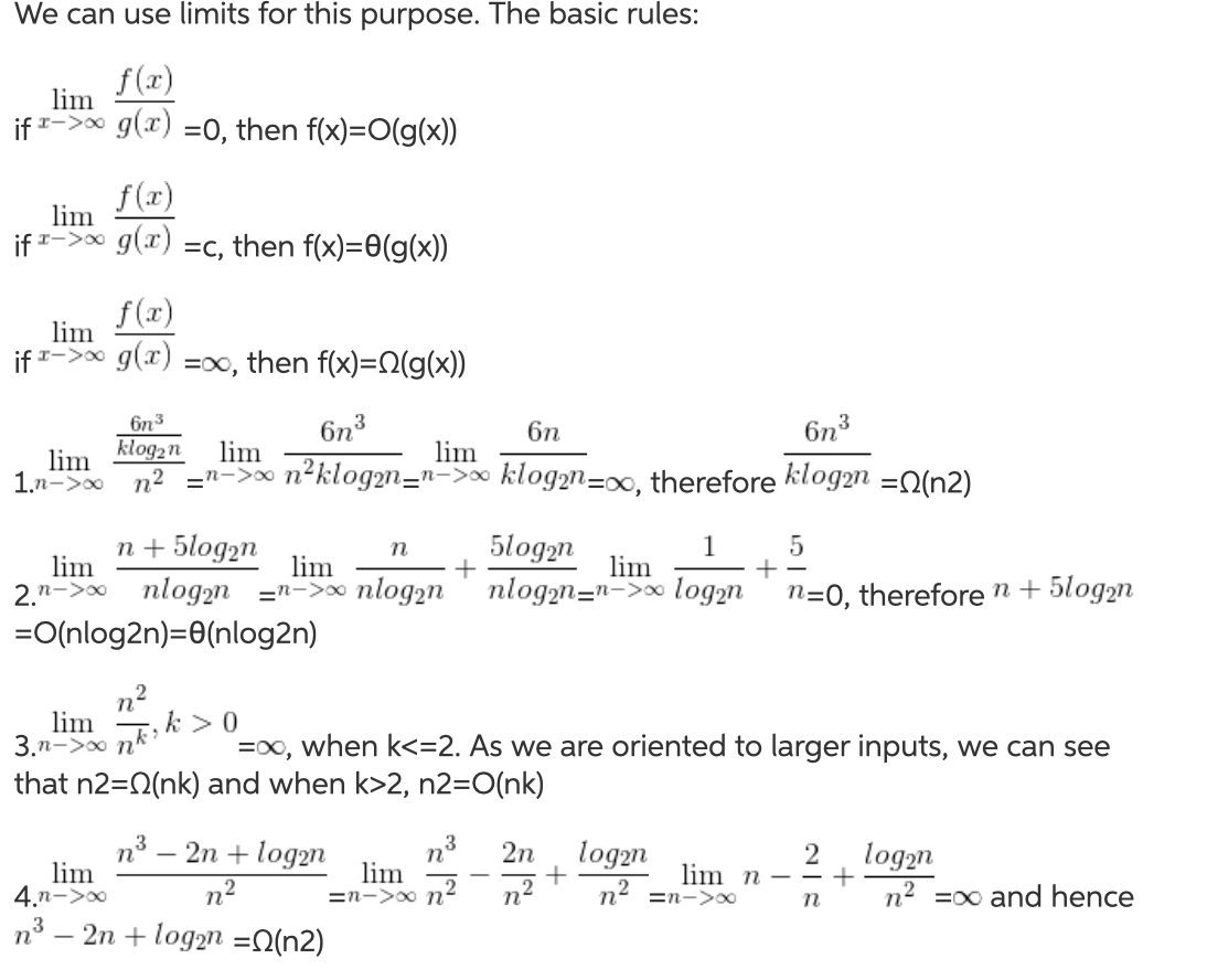 algorithm. please determine if the following statements are true or false? its