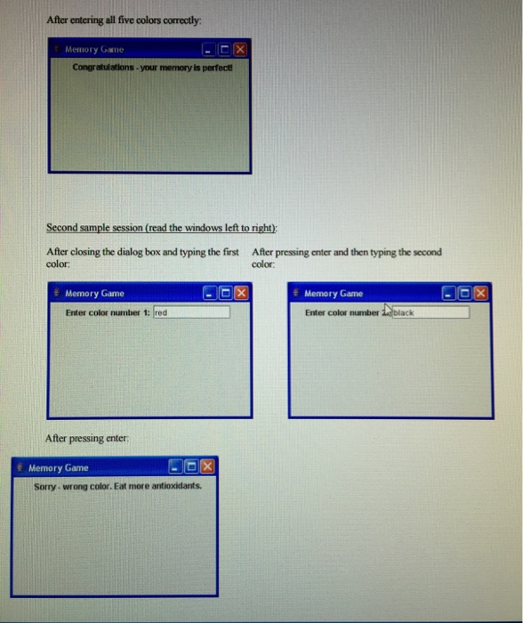 ability to memorize a nandom sequence of colors. As shown in the