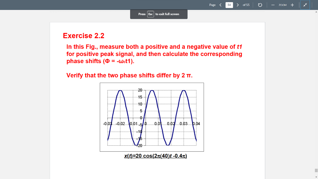 Give me the whole MATLAB code! Exercise 2.2 In this Fig., measure