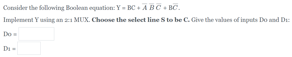Please help me understand this one Consider the following Boolean equation: Y