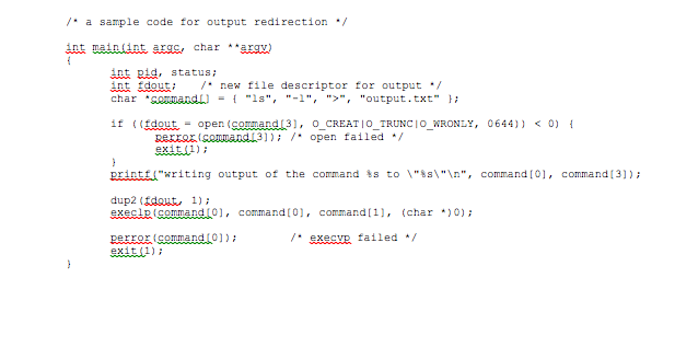 not use any "system" call (e.g., system("ls");) throughout this assignment (and thereafter).