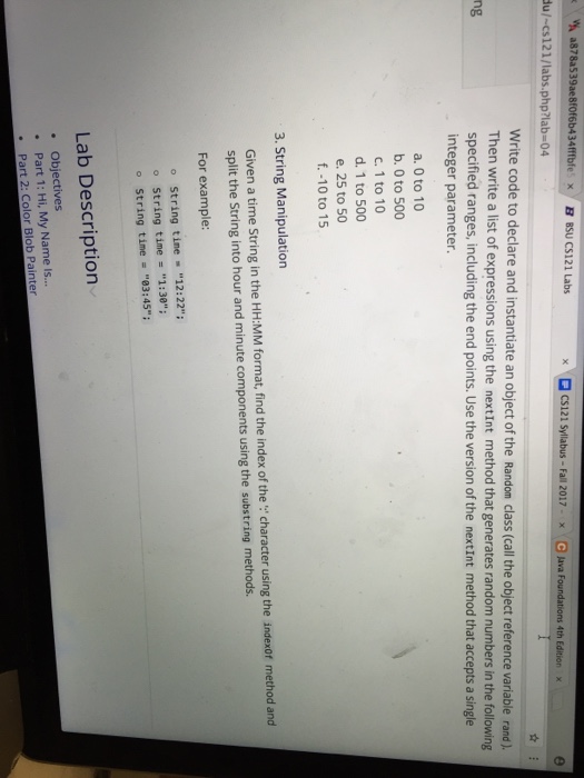  Write code to declare and instantiate an object of the Random
