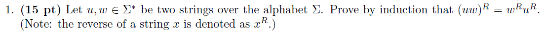  Please justify all your work! 1. (15 pt) Let u, w