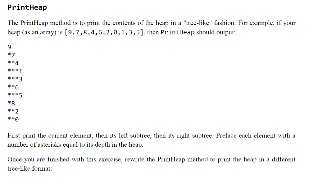 in a BinaryHeap class in java, how to write the code of