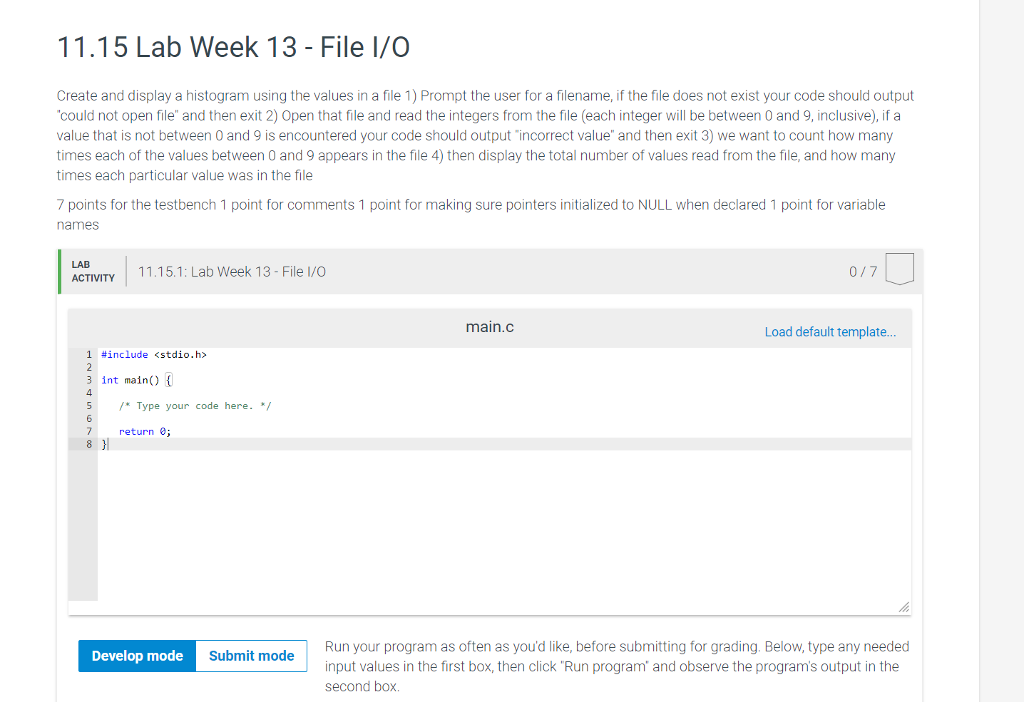 Can this be done in C programming please. 11.15 Lab Week 13