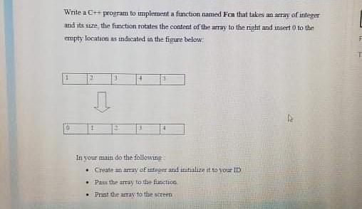  Please answer in C++ language Write a C++ program to implement