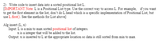 value to a sorted index List and a sorted positional list of