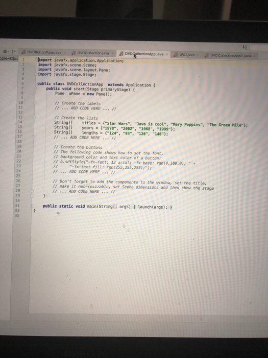 starting point. Your assignment must maintain a separation between the GUI and