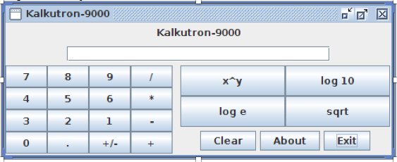 interface for a calculator. The calculator does not have to be fully