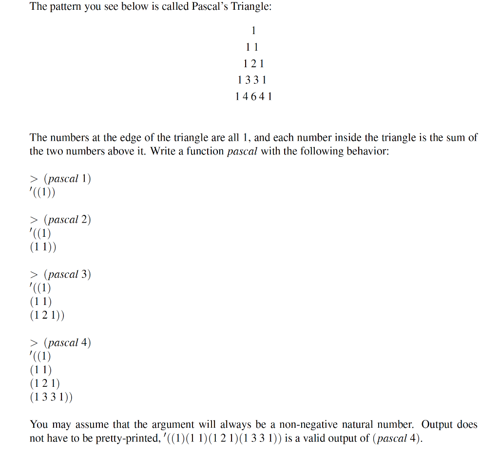 PLEASE COMPLETE USING SCHEME LANGUAGE undefined The pattern you see below is