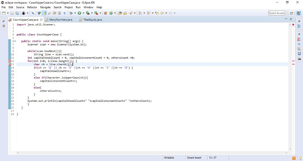 Write a program that reads in lines from the input. After each