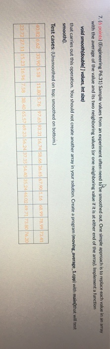  7.(6 points) (Engineering P6.31) Sample values from an experiment often need