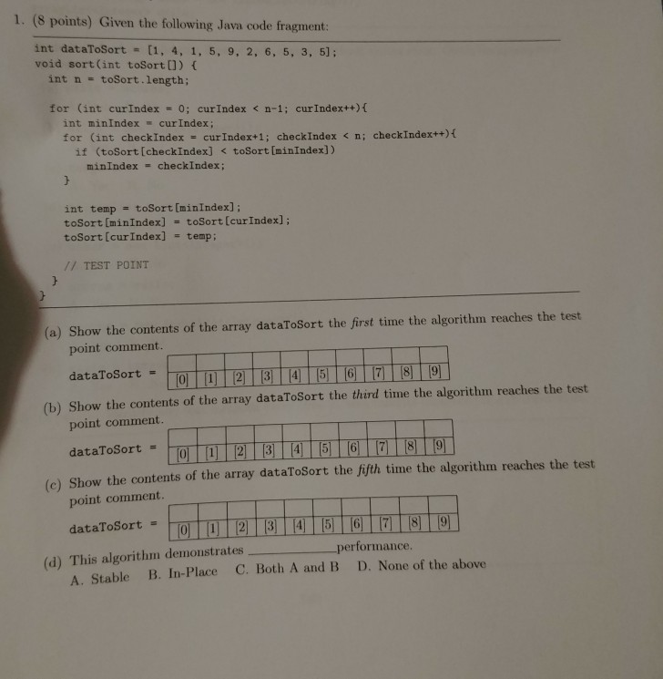  please explain how the code execute output thanks 1. (8 points)