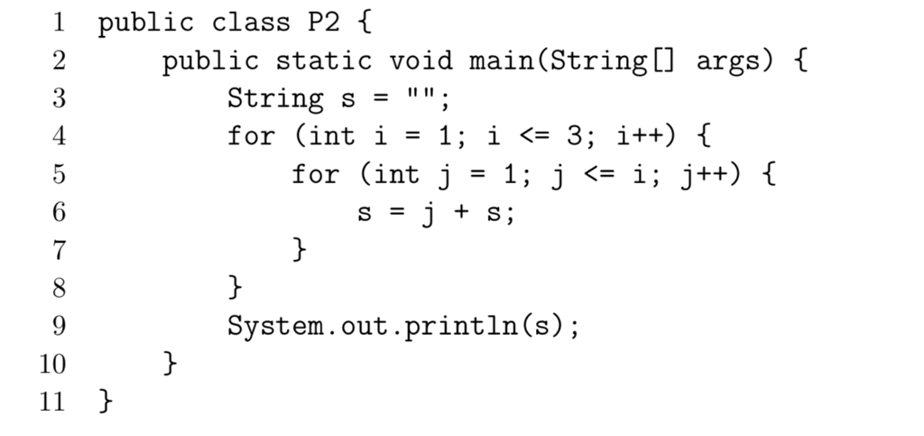 Consider the following java program. What is the output? 1 public class