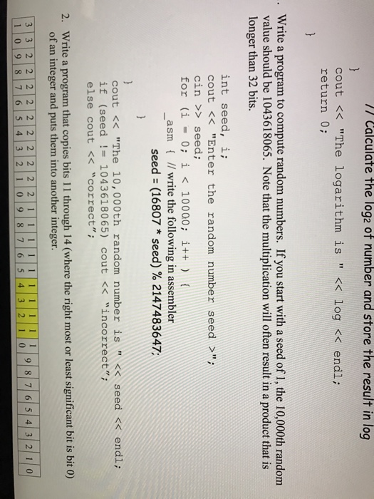  Write a program to compute random numbers. If you start with