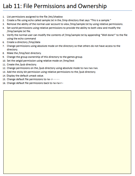 Hello, I have the Linux assignment, which should be done on the
