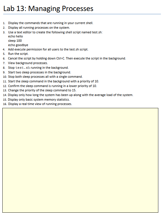16 commands; for Lab 12, 12 commands; for Lab 13, 16 commands.