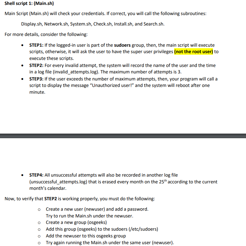  Main Script (Main.sh) will check your credentials. If correct, you will