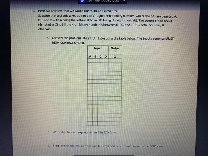  2. Here is a problem that we would like to make