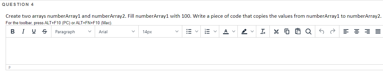 PLEASE ANSWER IN C# QUESTION 4 Create two arrays numberArray1 and numberArray2.