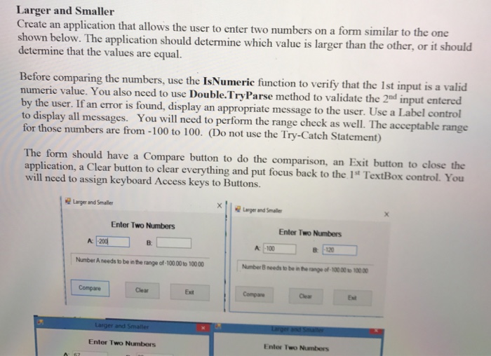  Use Visual Basic and label control names Larger and Smaller Create
