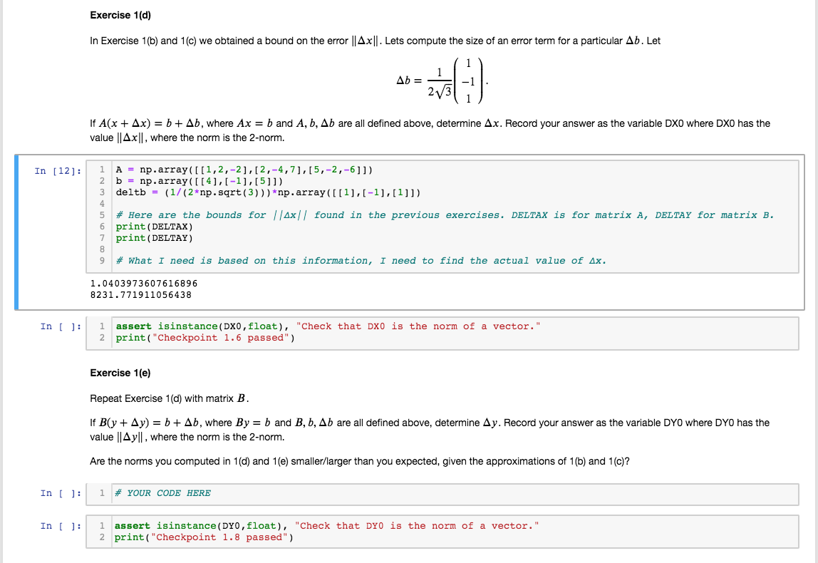 Exercise 1(d) In Exercise 1(b) and 1(c) we obtained a bound