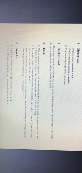  Java eclipse IDE Objectives Practice using standard input Practice random number