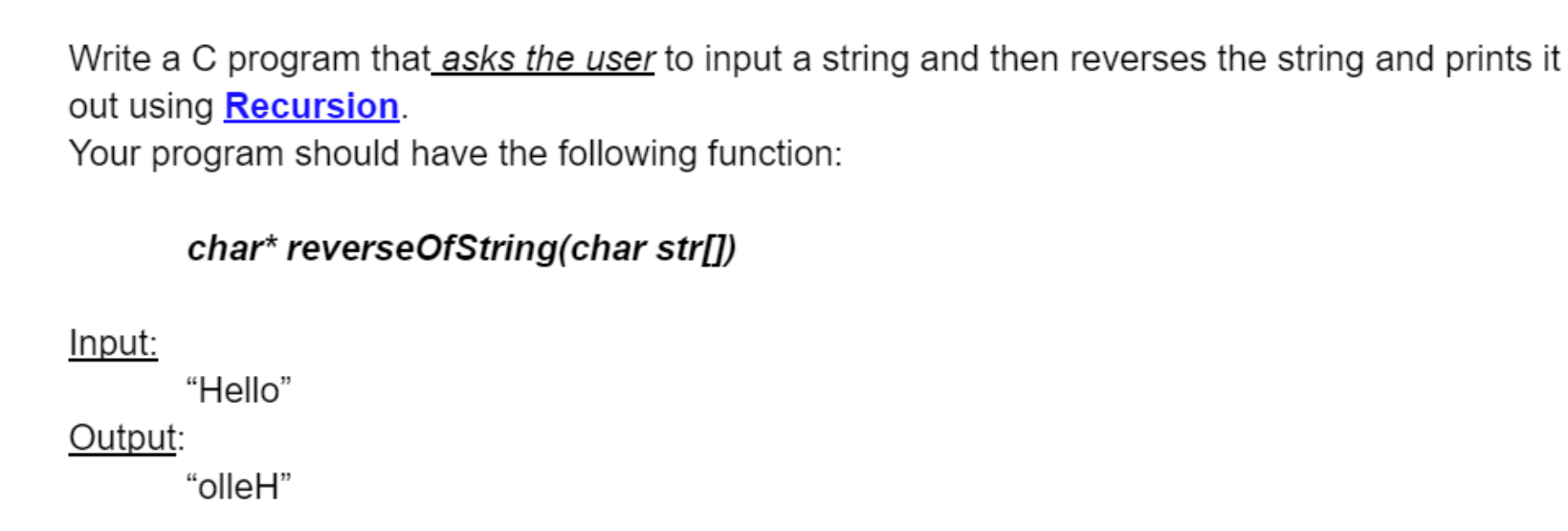 Question for c programming Write a C program that asks the user