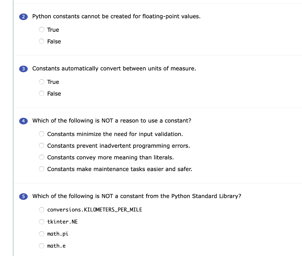 for python please 2 Python constants cannot be created for floating-point values.