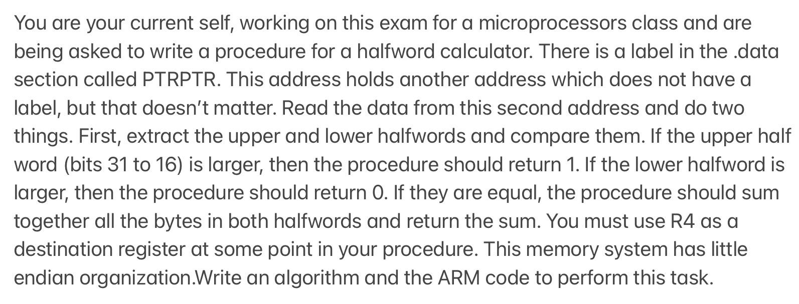 You are your current self, working on this exam for a