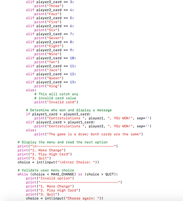 the user into a void function. Be sure to update your code