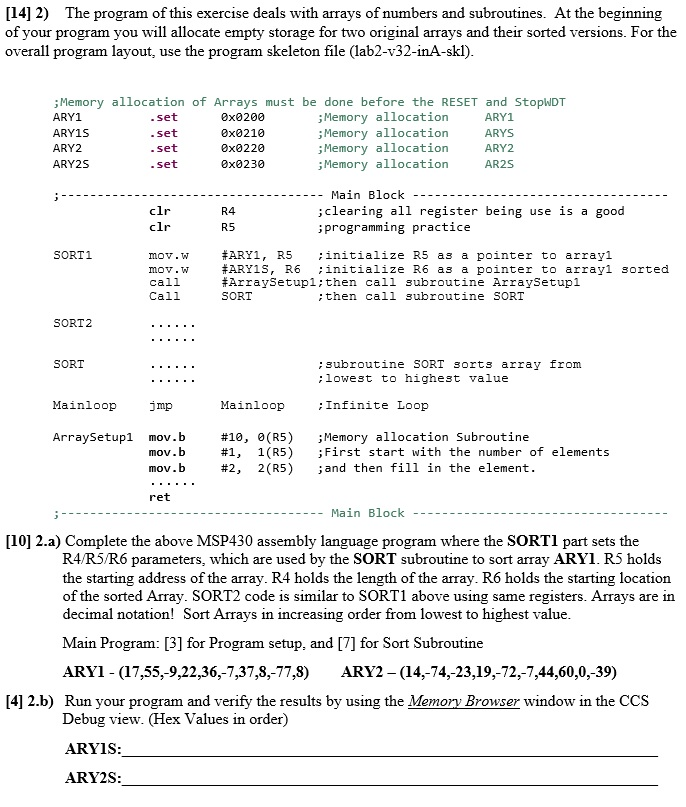 Intro to Microprocessers Lab Using MSP420 Microprocesser Launchpad The program of this