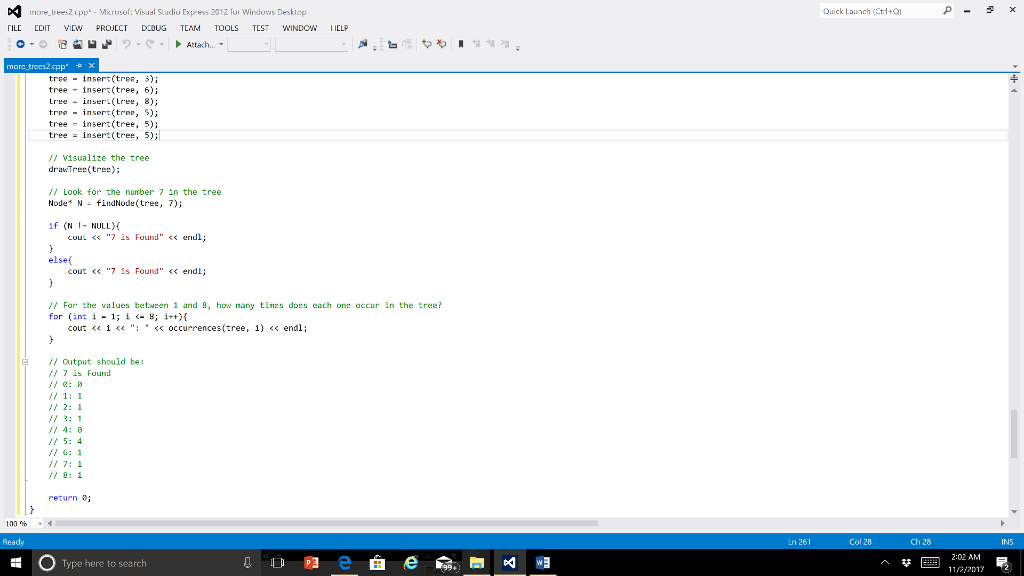in the tree and returns a pointer to the node containing that