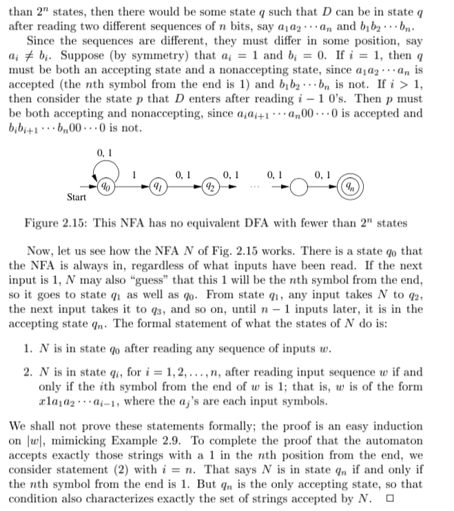 Question!! Read 2.3.7. Prove the claim. Example 2.13: Consider the NFA N