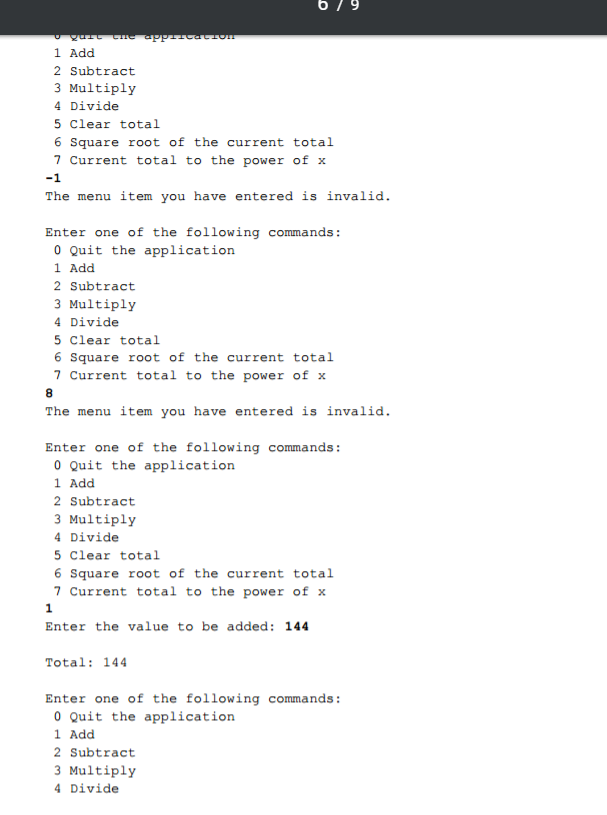 be writing to an output file The program will display a menu