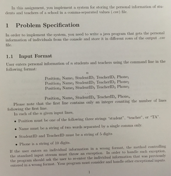  In this assignment, you implement a system for storing the personal