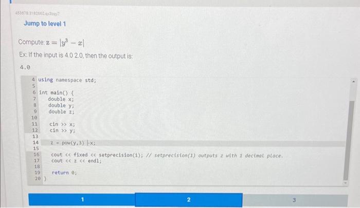 what is wrong with the computation? Jump to level 1 Compute: z=y3x