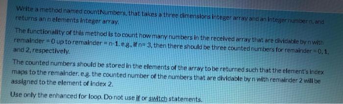 three dimensions integer array and an integer number n, and returns an