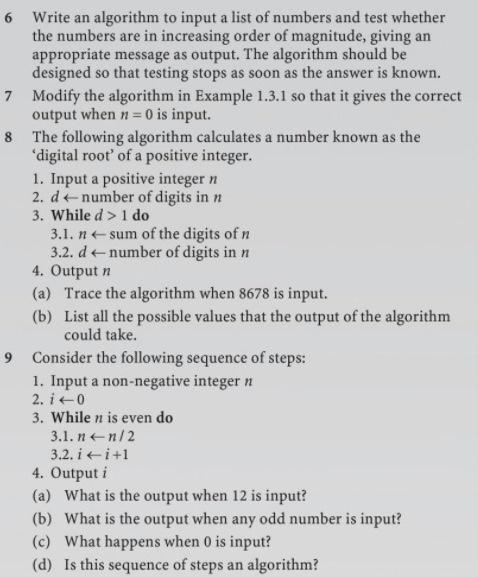 please all the questions thanks 6 Write an algorithm to input a