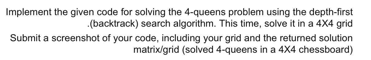 The code to solve is - in Python -: import numpy as